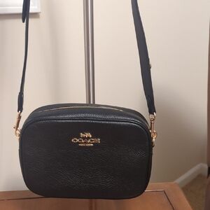 Coach Jamie Mini Camera Bag in pebbled black leather